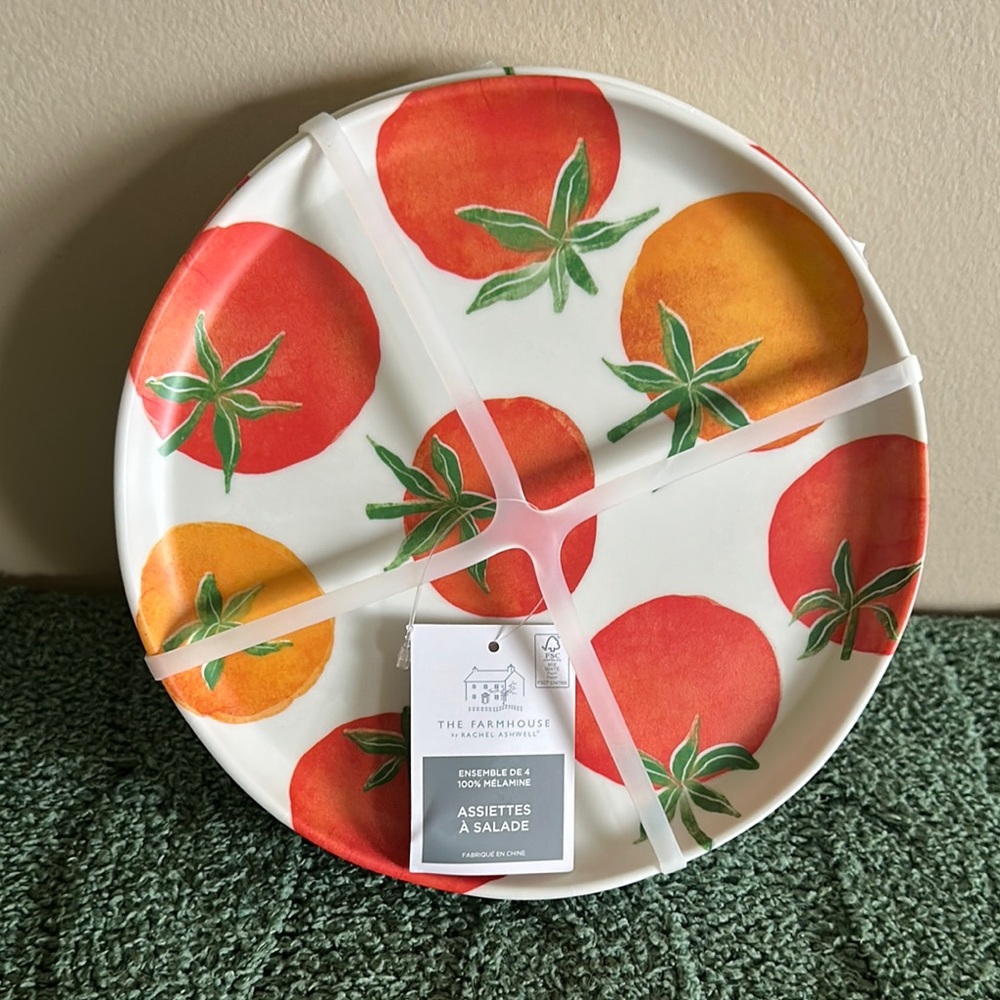 COPY - The Farmhouse by Rachel Ashwell Tomato 🍅 Melamine Salad 🥗 Plates Set of …